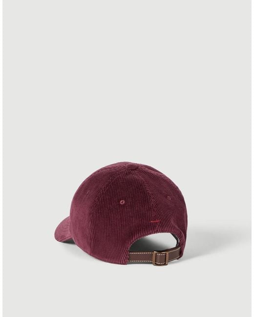 Brunello Cucinelli Comfort Cotton And Cashmere Corduroy Baseball Cap With Embroidered Logo for men
