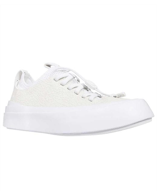 Zegna White Round Head Low-Cut Skate Shoes for men