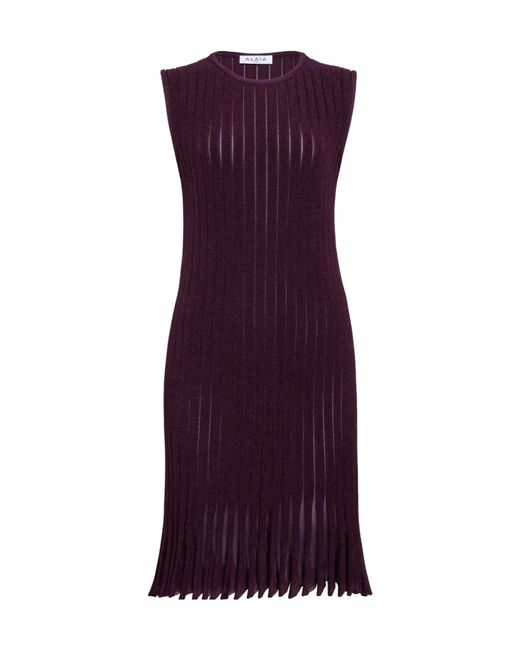 Alaïa Purple Terry Stripe Mini Dress