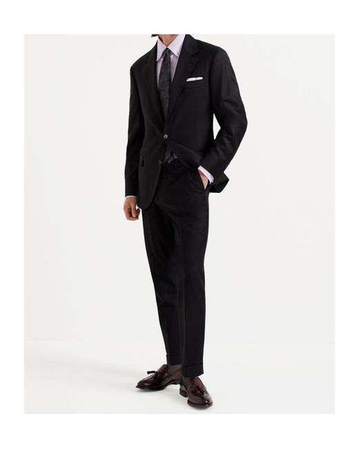 Brunello Cucinelli Black Tailored Wool Blazer for men