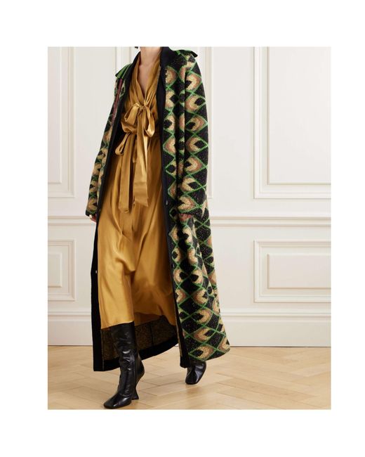 LaDoubleJ Green La Doublej Half Light Jacquard Maxi Coat
