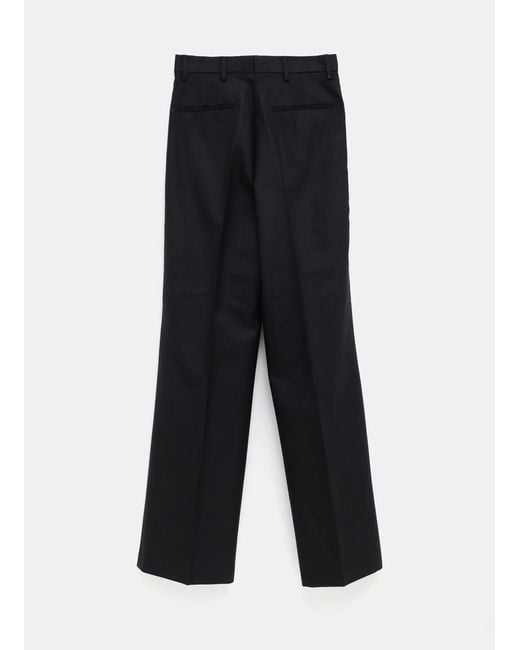 Dries Van Noten Black Straight Leg Pleated Pants