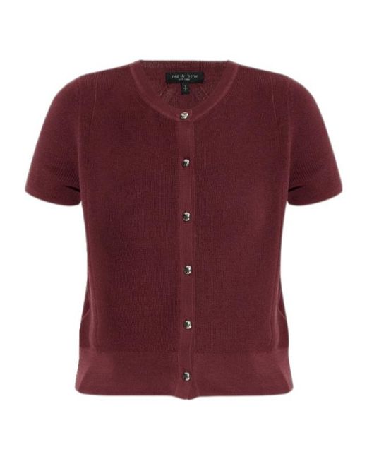 Rag & Bone Red Buttoned Knitwear
