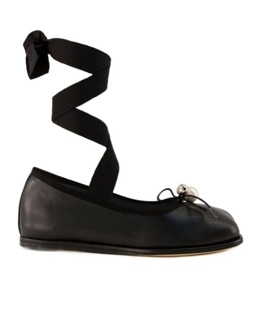 Simone Rocha Black Heart Toe Strapped Ballerinas
