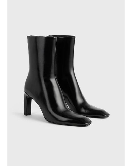 Totême  Black Totême Square-Toe Side Zipped Ankle Boots