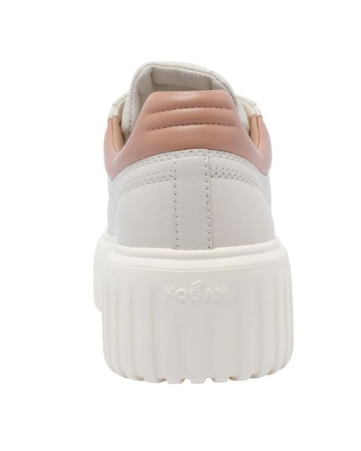 Hogan White Platform Low-Top Sneakers