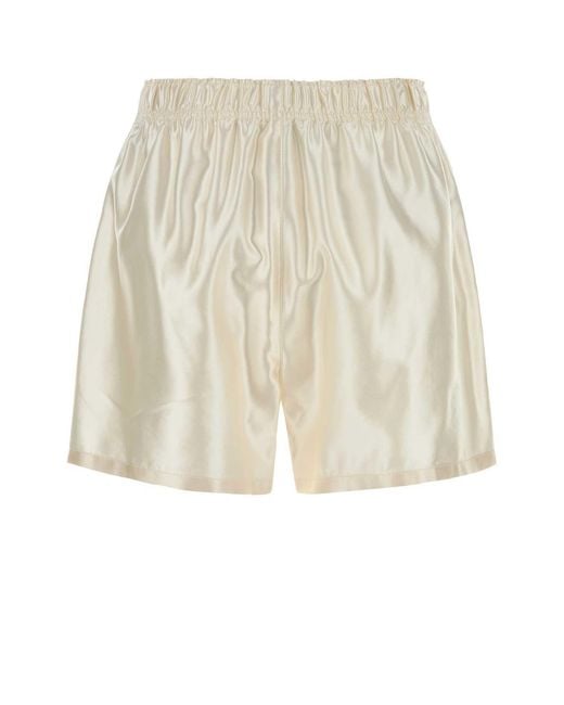 Carven Natural Tr 418 Pull-On Satin Shorts
