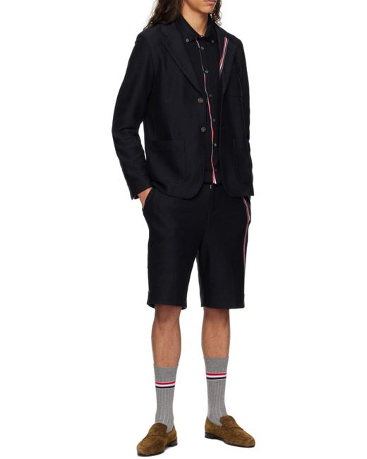 Thom Browne Black Rwb Stripe Buttoned Cardigan for men