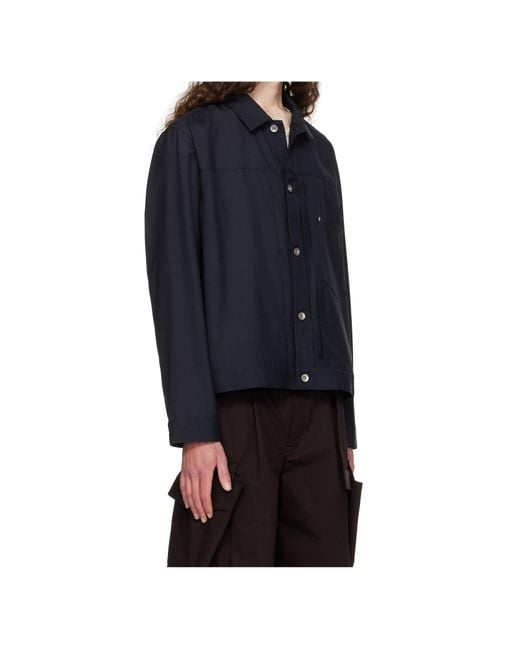 Sacai Black Pleated Pocket Jacket for men