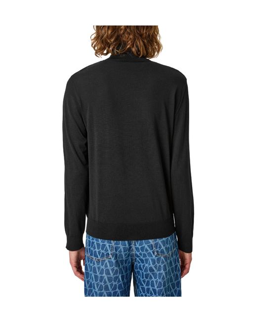 Valentino Black Minimalist Turtleneck Sweater for men