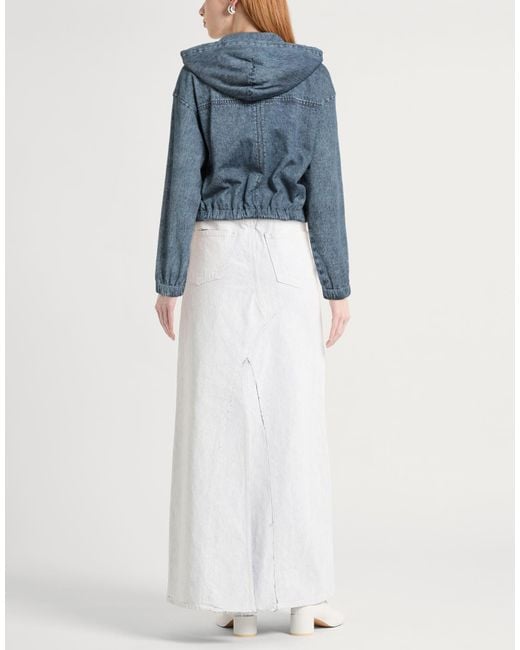 Rag & Bone Blue Denim Hooded Baseball Jacket