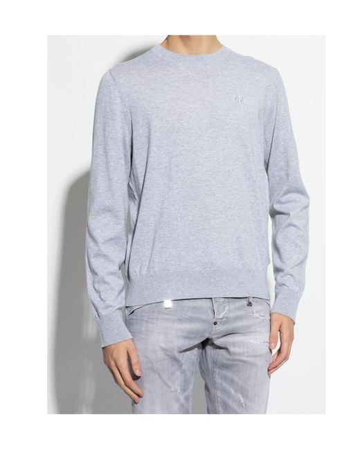 DSquared² White Logo Embroidered Knitted Jumper for men