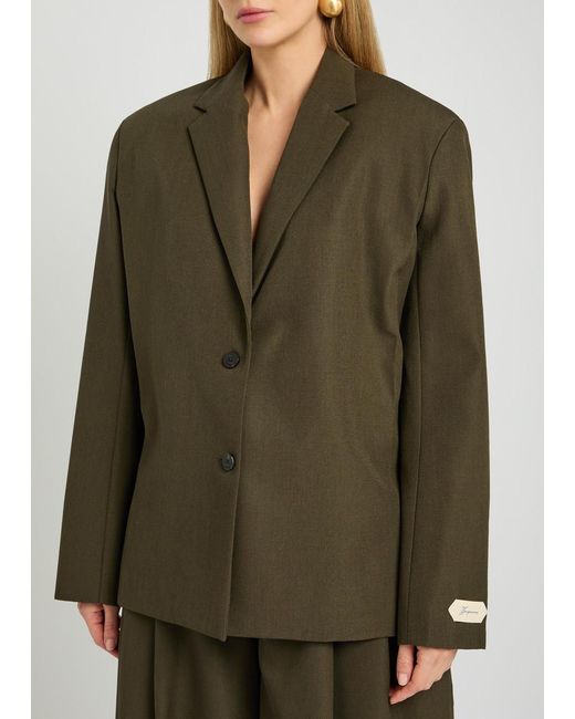Jacquemus Green La Veste Carree Wool Blazer