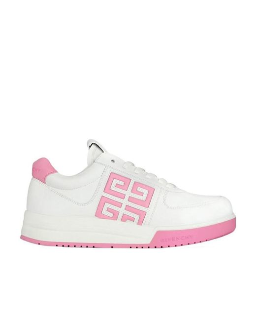 Givenchy White G4 Logo Detailed Low-Top Sneakers