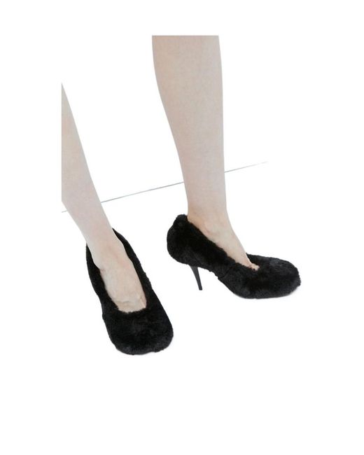 Stella McCartney White Ryder Round Toe Shaggy Pumps