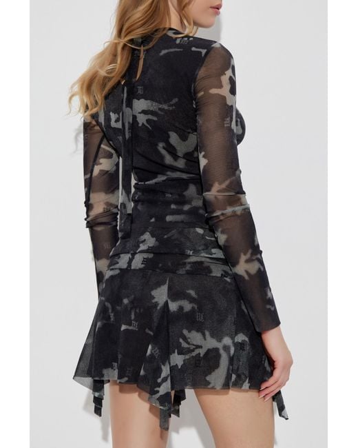 M I S B H V Black Transparent Printed Hoodie