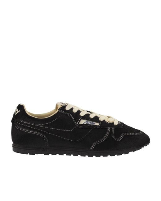 Autry Black Textured Low-Top Sneakers