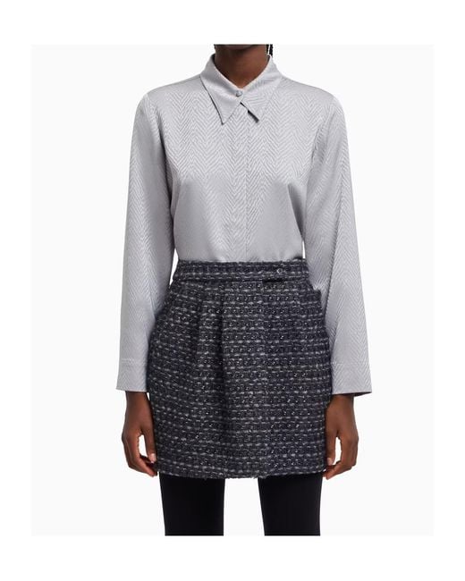 Emporio Armani Blue Tweed Mini Skirt