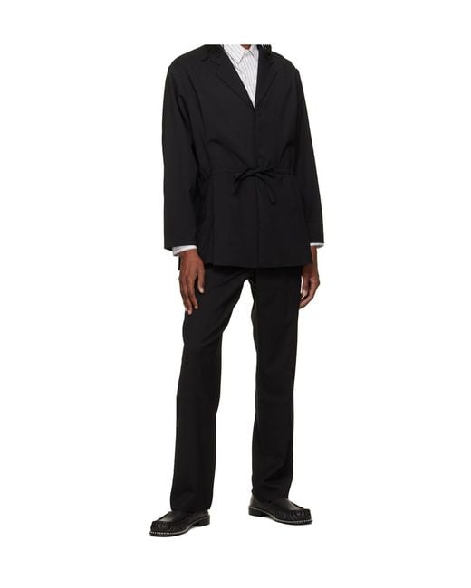 Kiko Kostadinov Black Mid-Rise Casual Trousers for men