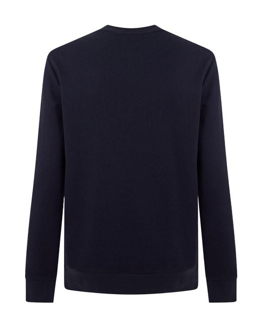 Moncler Blue Crew Neck Long Sleeve Sweatshirt for men