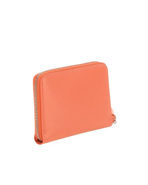 Jil Sander Orange Logo-Stamp Leather Wallet