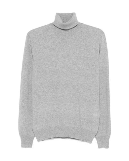 Gran Sasso Gray Turtleneck Cashmere Sweater for men