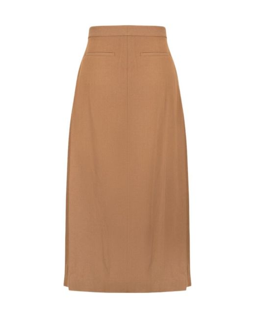 Fabiana Filippi Brown Pleated Midi Skirt