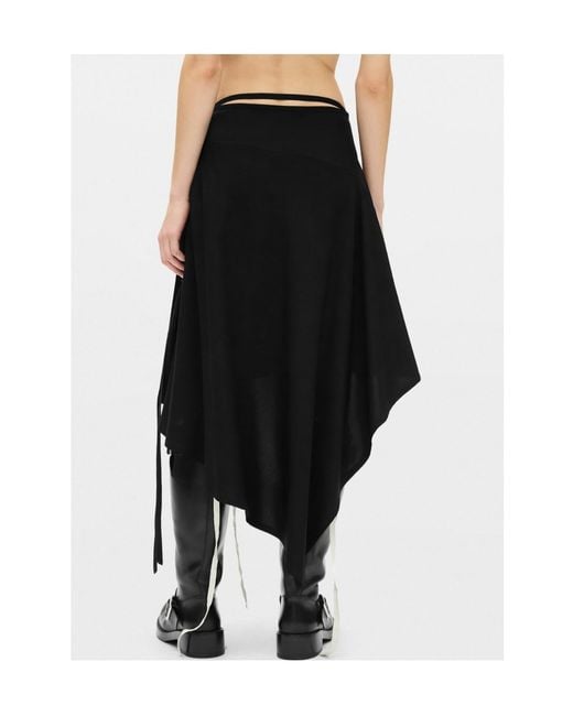 Ann Demeulemeester White Layered Asymmetric Skirt