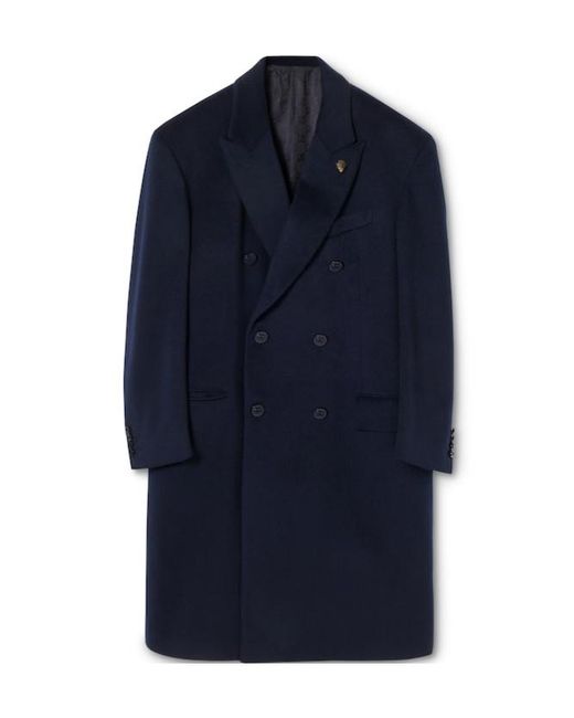 Gucci Blue Double-Breasted Light Cashmere Coat for men