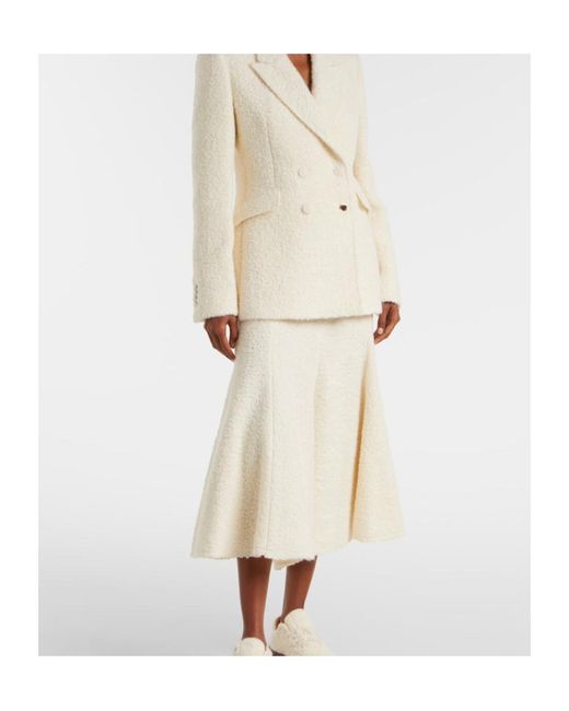 Gabriela Hearst White Amy Cashmere And Wool-Blend Midi Skirt