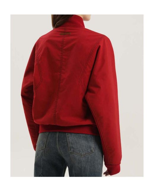 1989 STUDIO Red Ribbed Collar Coat for men
