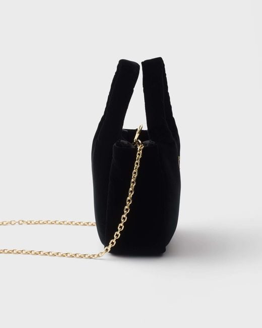 Prada Black Padded Velvet Mini Handbag