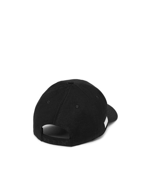 Philipp Plein Black Hexagon-Logo Baseball Cap for men