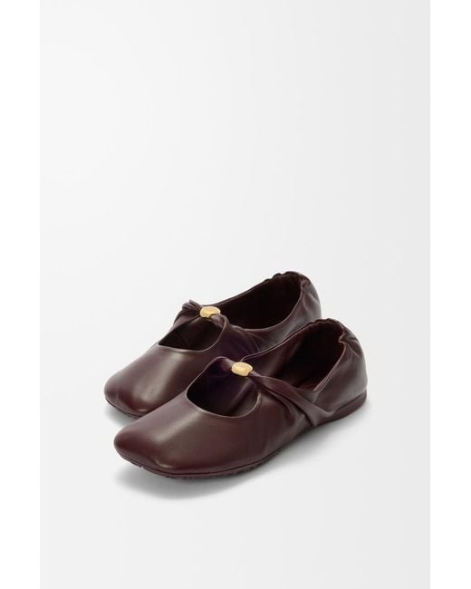 Loewe Brown Pebble Soft Ballerina Shoes