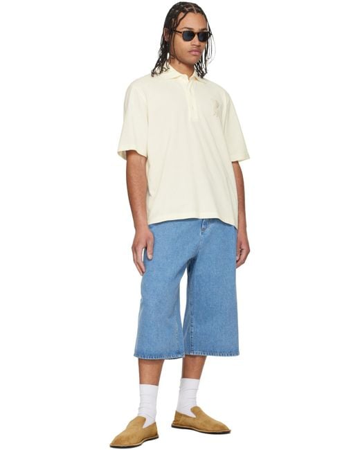 AMI White Ami Ami De Coeur Short-Sleeved Polo Shirt for men
