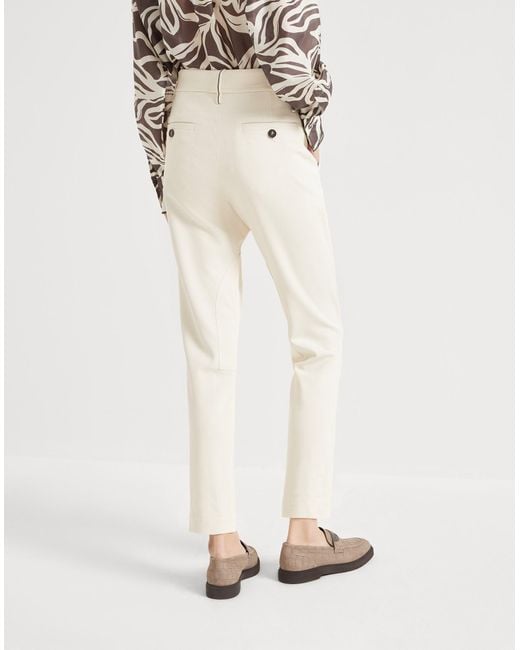 Brunello Cucinelli White Equestrian Trousers