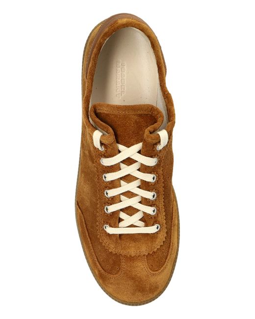 Isabel Marant Brown Lace-Up Low-Top Sneakers