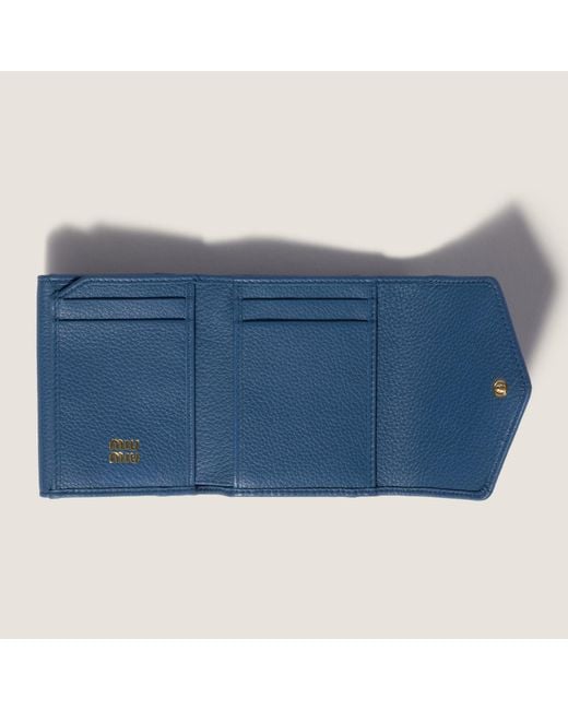 Miu Miu Blue Small Leather Wallet