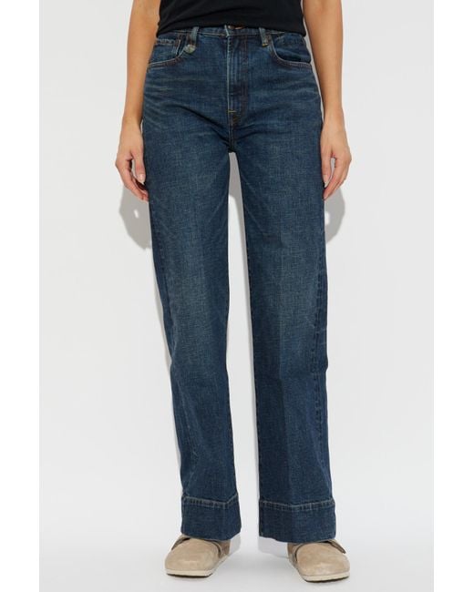 R13 Blue Logo-Patch Jeans