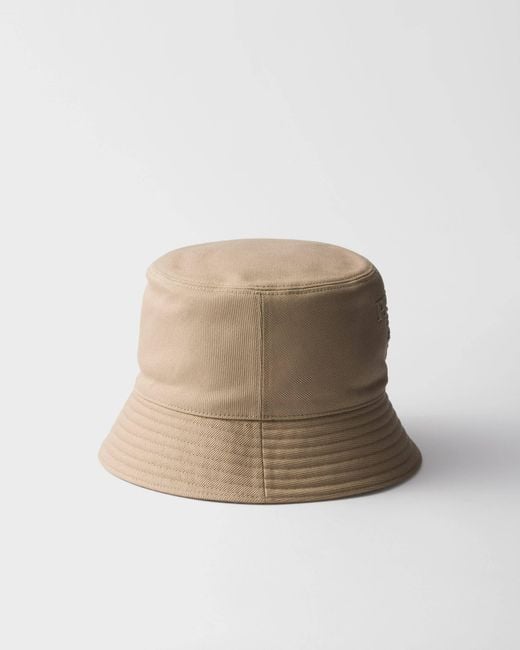Prada Natural Drill Bucket Hat for men