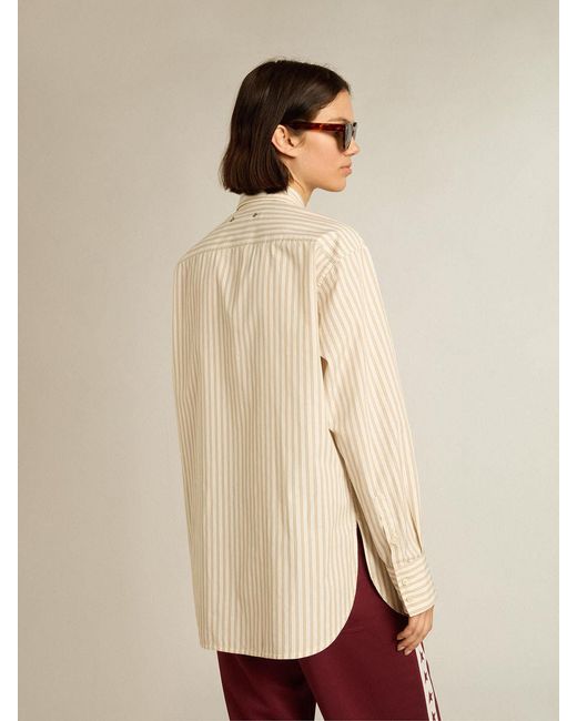 Golden Goose Deluxe Brand White Striped Long-Sleeved Shirt