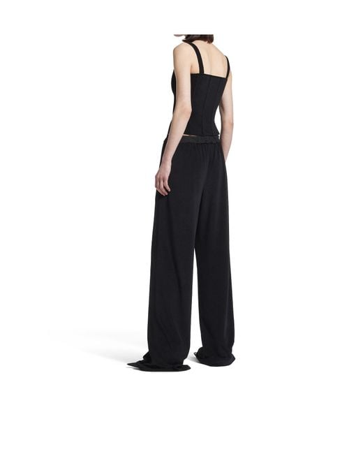 Balenciaga Black Lace Detailed Wide-Leg Pants