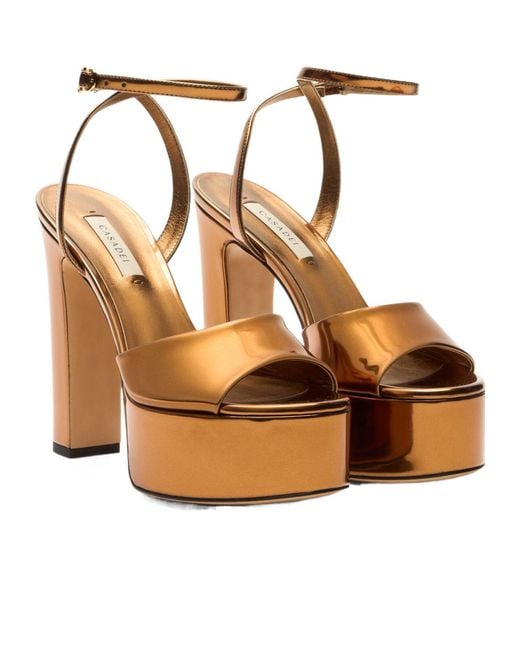 Casadei White Patty Platform Heeled Sandals