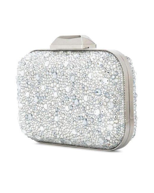 Jimmy Choo Gray Embellished Clutch Bag