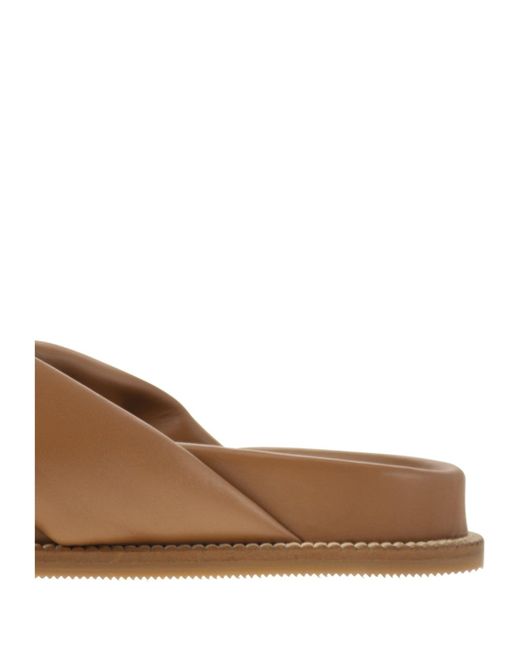 Fabiana Filippi Brown Knotted Slip-On Slippers