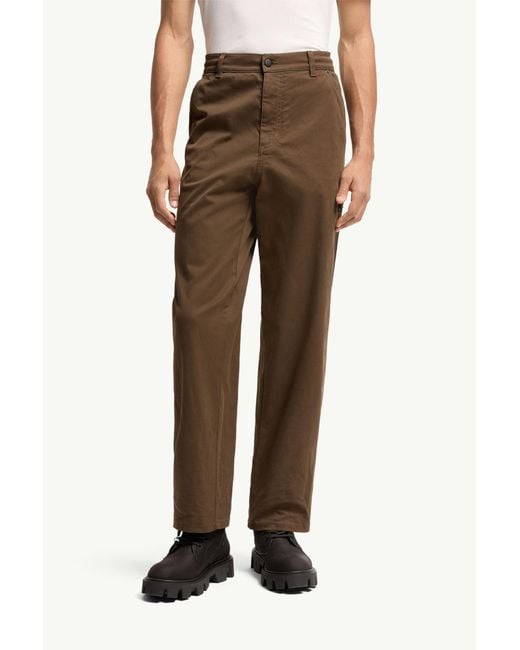 Moncler Brown Stretch Gabardine Pants for men