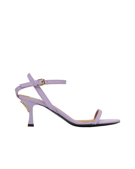 Moschino White Buckle High Heel Sandals