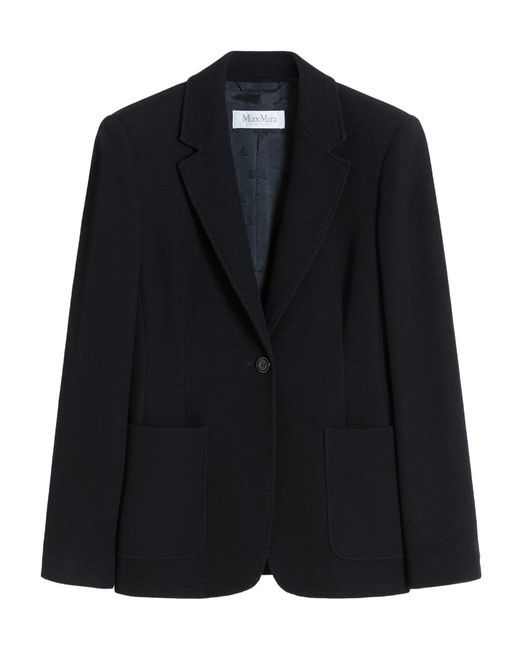 Max Mara Black Virgin Wool Single-Breasted Blazer