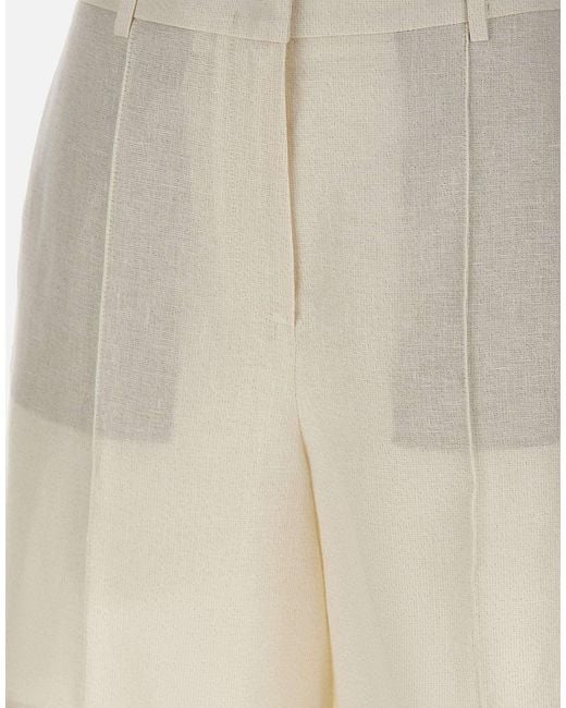 Eleventy Natural Pleated Tailored Shorts