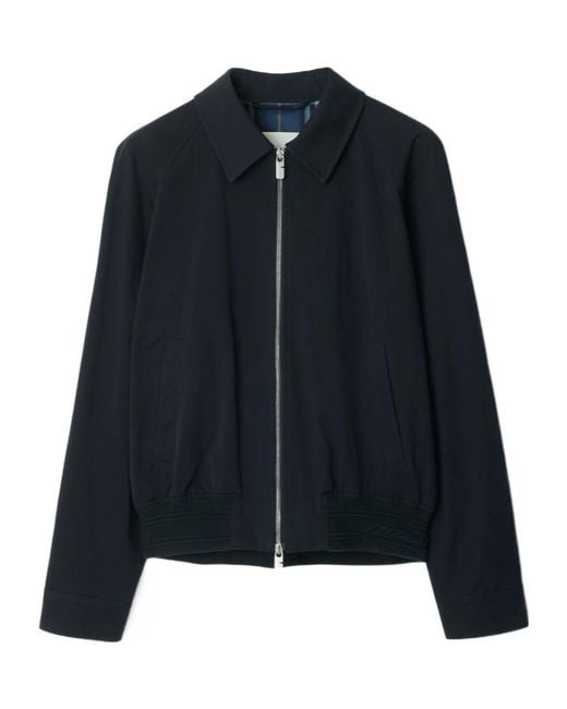 Burberry Blue Long Sleeved Zip-Up Shirt Jacket for men